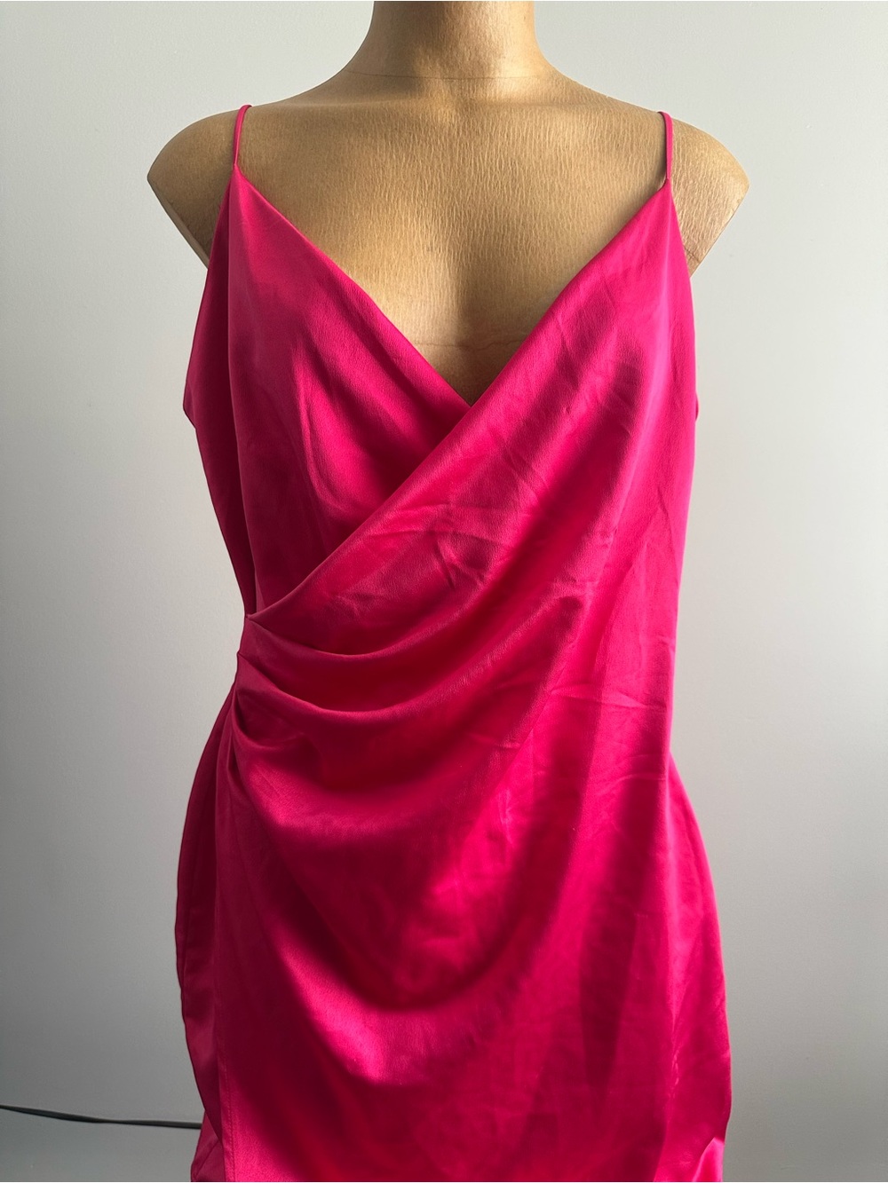 Hot Pink Satin Slip Dress